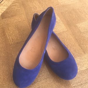 Deep blue Brittany Suede Ballet Flats